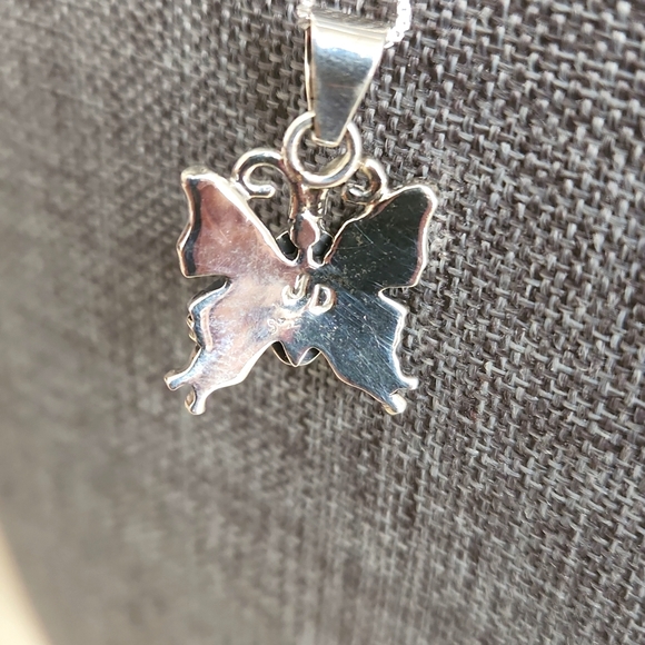 Beautiful Native American  Golden Hills Turquoise Butterfly Pendant & Chain - Picture 7 of 8